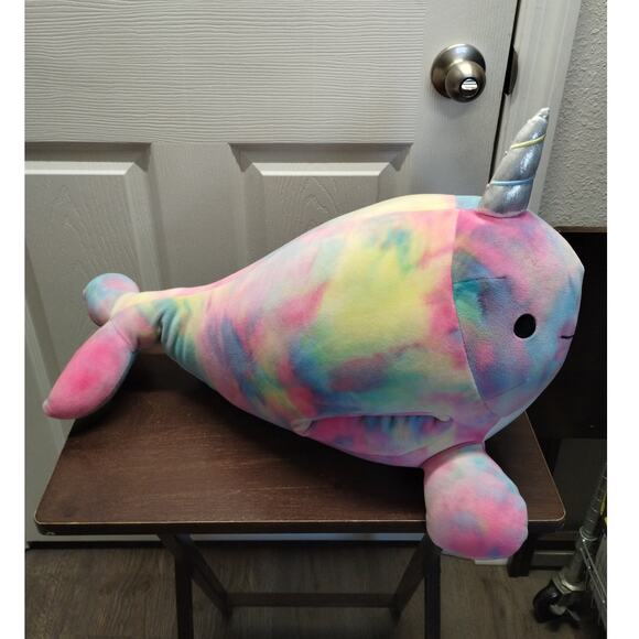 Russ Hug-A-Pet Squishmallow Tie Dye Colorful Pastel Narwhal Stuffed Animal Plush - Picture 3 of 8